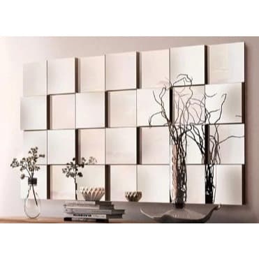 Espelho Decorativo 3D Liverpool  Painel de Vidro Montável para Sala Quarto Escritório Hall