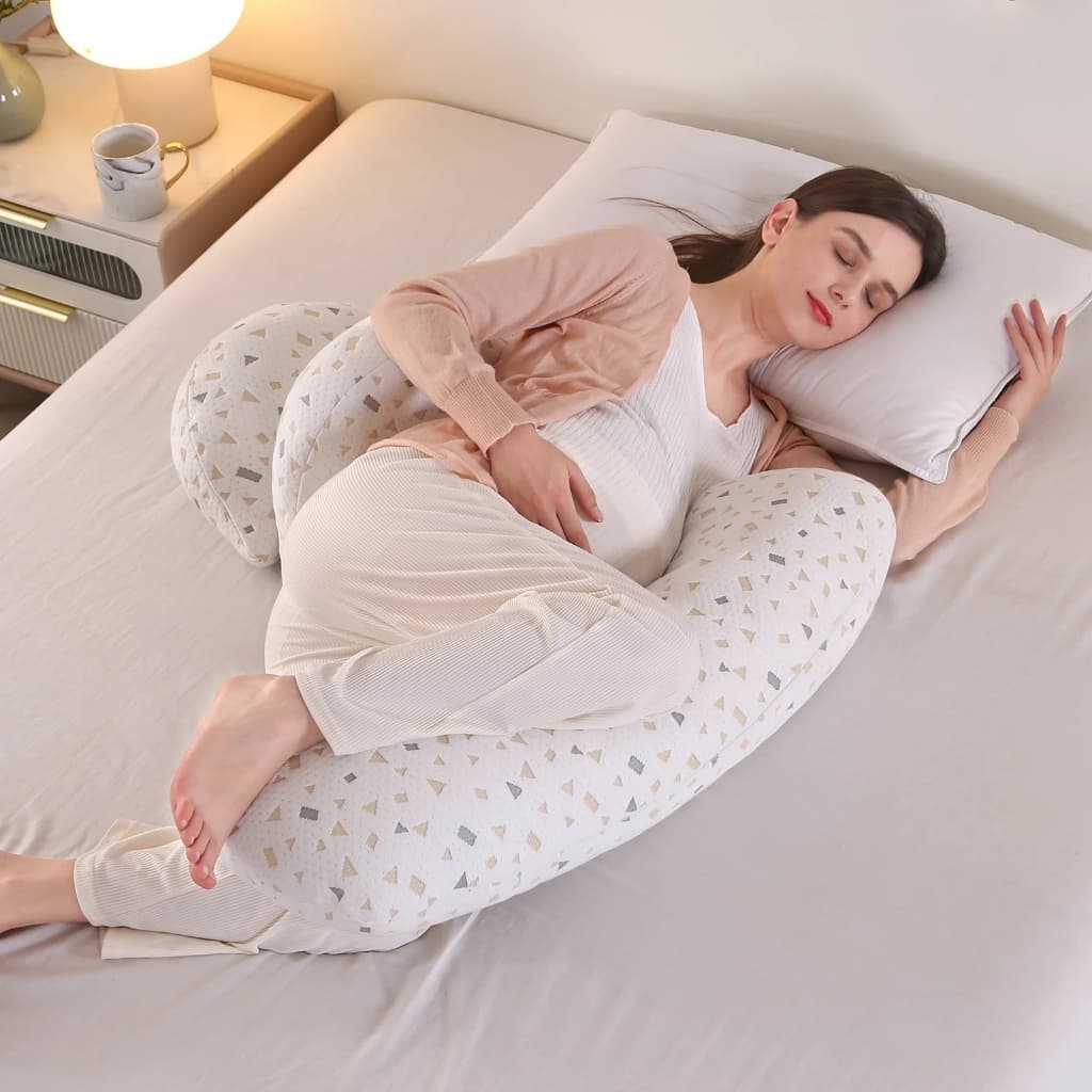 Travesseiro de Gestante Almofada Grávida Ajustável Lavável aumenta o conforto com apoio para barriga