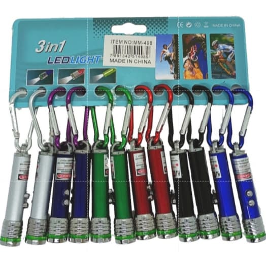 Kit C/ 24 Unidades Laser Chaveiro Lanterna