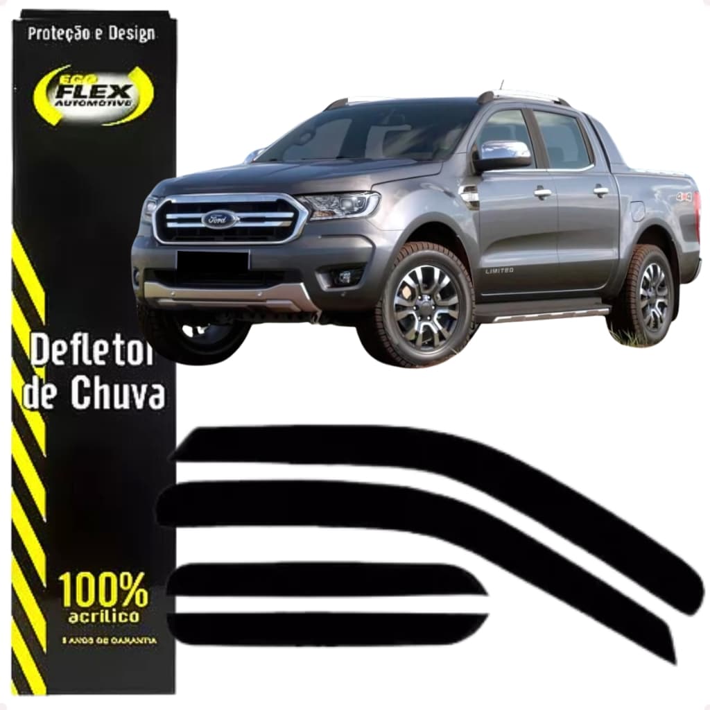 Super Calha De Chuva Defletor Ranger Nova 4P 2013 A 2024 Original EcoFlex