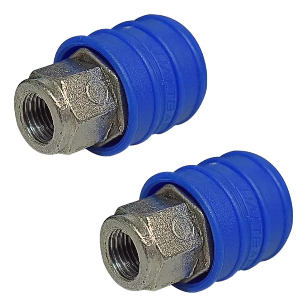 Kit 2 Engate Rápido Compressor Ar 1/4 Fêmea Npt Azul