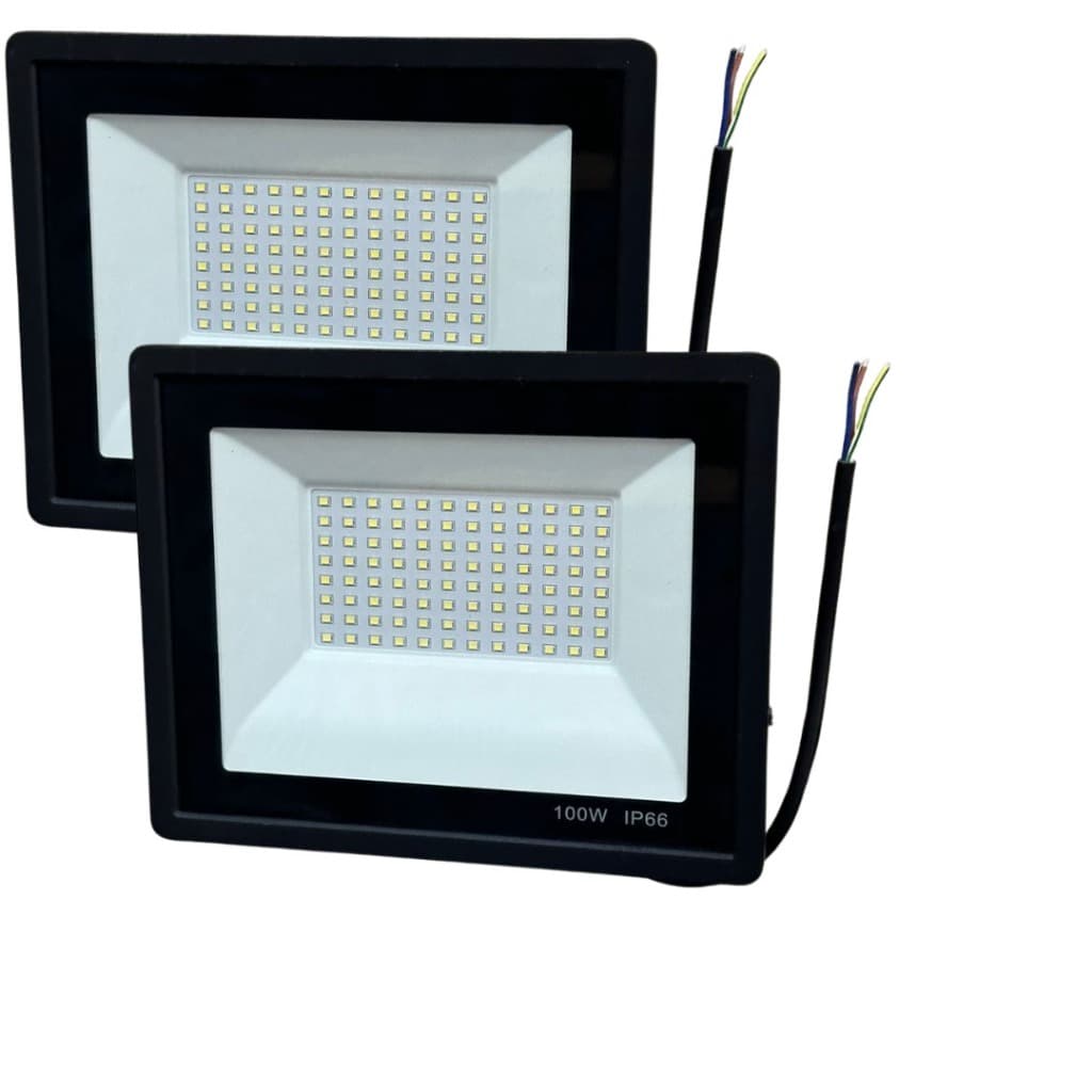 2 Refletor Led Projetor Holofote 100w 6500lm Biv 6500k Rm-1