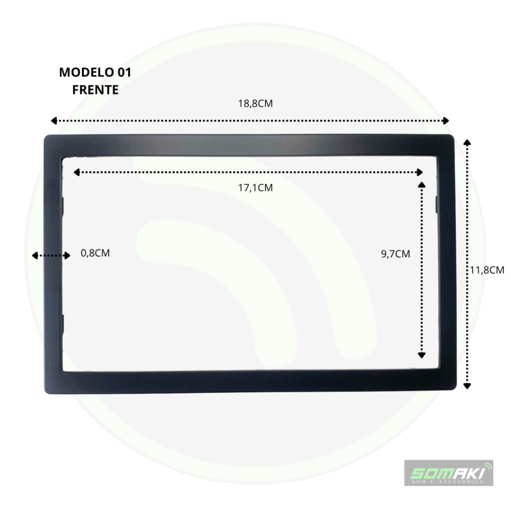 Moldura de Acabamento Universal Multimidía 2 Din 7 Polegadas