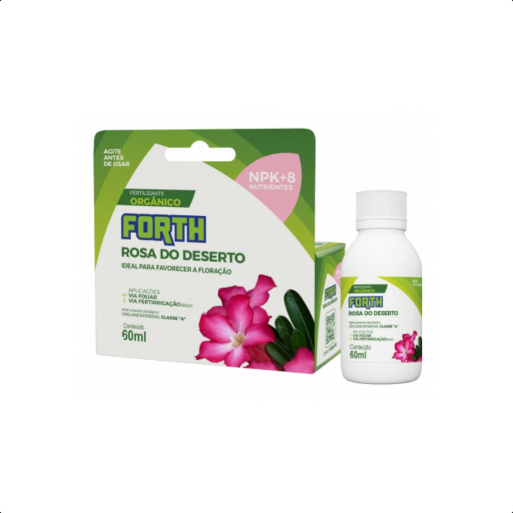 Adubo Fertilizante Orgânico Forth Rosa Do Deserto 60ml Floração E Crescimento NPK+