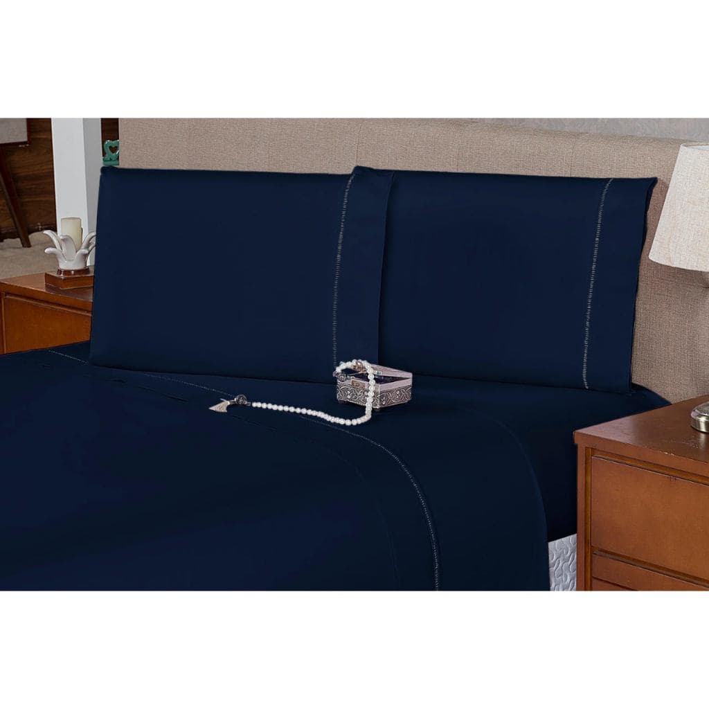 Lençol Queen 3 pçs 40 cm de Altura Confort Ponto Palito Percal Flex 400 Fios - EXTRA ALTO