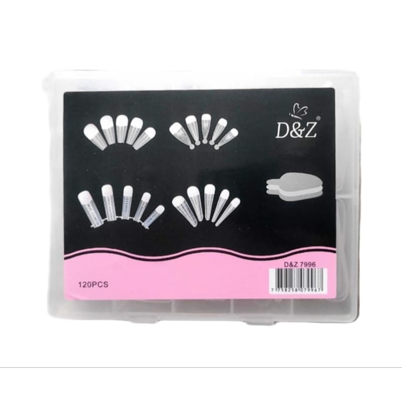 Molde F1 D&Z 120pçs bailarina curvatura C dual form Natural Unhas Gel Porcelana Acrílico 120 Unidade adesivo francesinha
