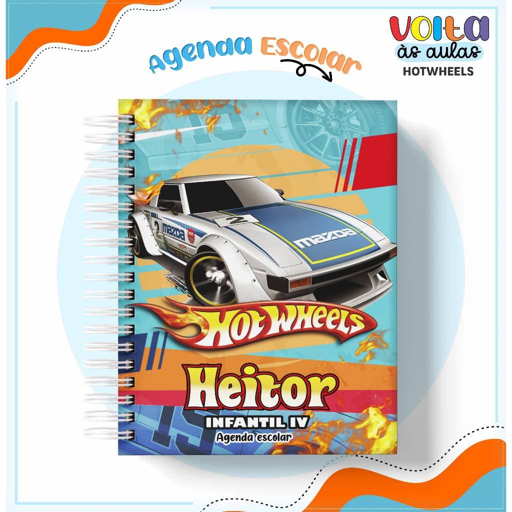 Agenda escolar 2026 hotweels 3