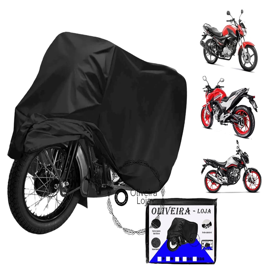 Capa para Cobrir Moto Impermeável em Tecido Forrado Resistente Anti Risco Poeira Sol Chuva