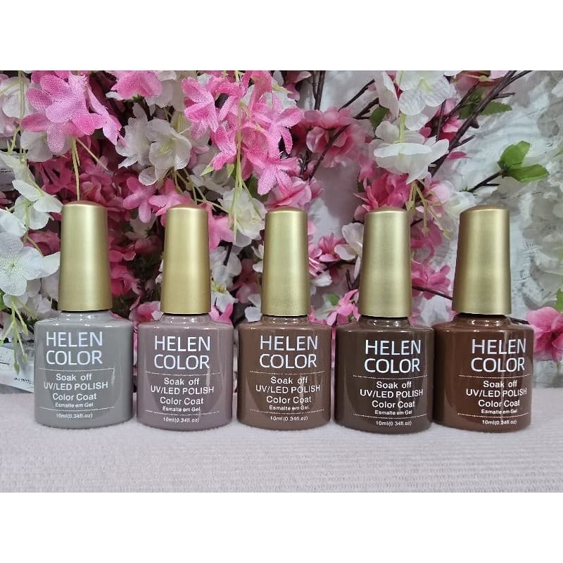 kit 5 esmaltes Helen Color nudes/Marrons 10ml cd