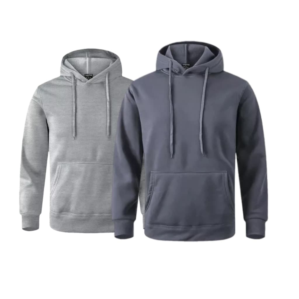 Kit 2 Moletom Canguru Sem Estampa Blusa De Frio Com Bolso e Capuz Envio Imediato