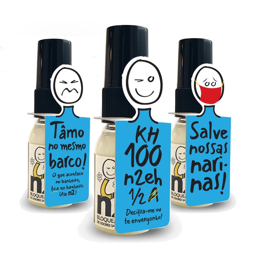 Spray 30ml n2 Bloqueador de Odores Sanitários – Capim-limão | Linha Frases Divertidas #ficaadica