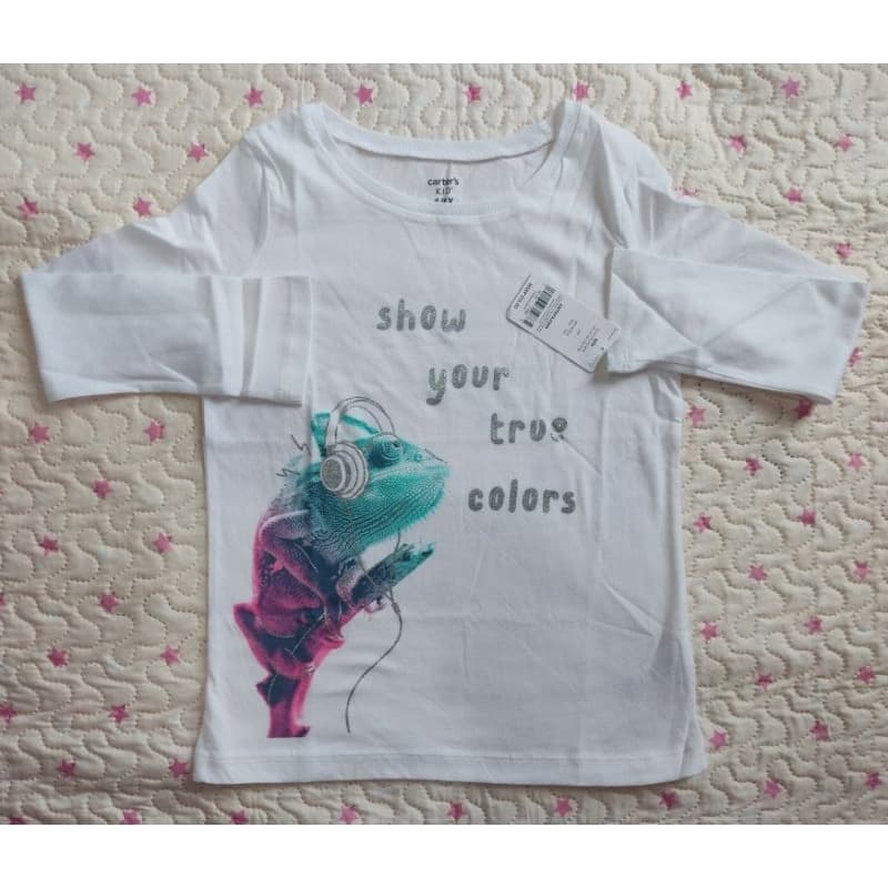 Camiseta Carter's manga longa, 6-6X anos, 100% algodão. Original, com etiqueta, importada dos EUA!
