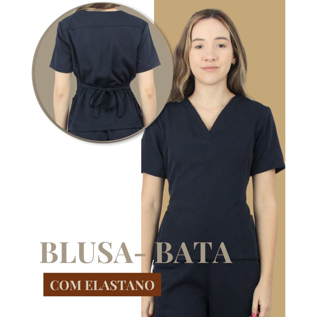 Blusa Pijama Cirurgico Scrub Feminino Elastano Two Way