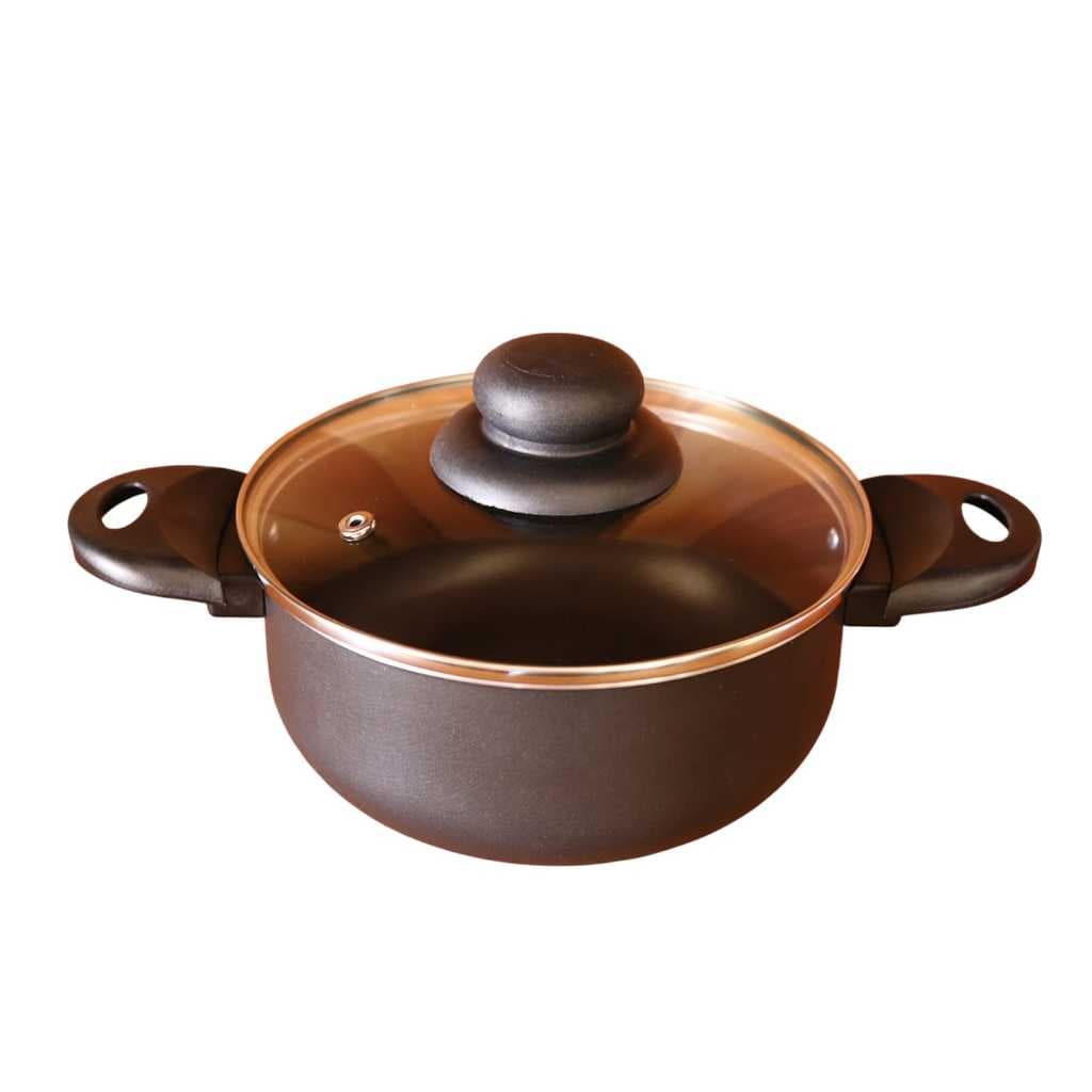 Caçarola Antiaderente Econômica 18cm Tampa de Vidro