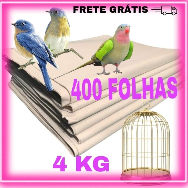Papel para Gaiolas e viveiros  4KG, Tapete Pet Biodegradável FOLHAS GRANDES 47x65  ENVIO IMEDIATO