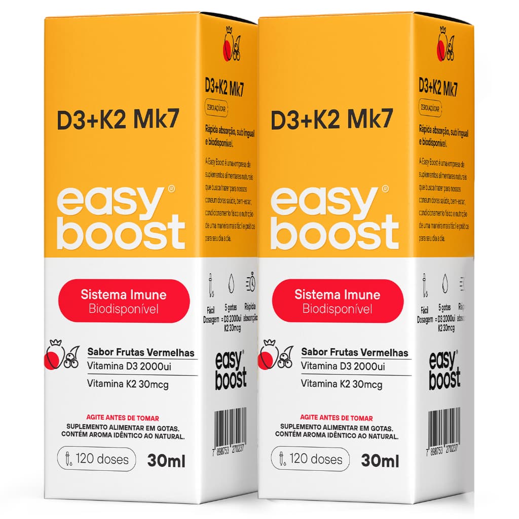 Vitamina D3 2000ui K2 Mk7 30mcg Easy Boost 60ml Kit 2x