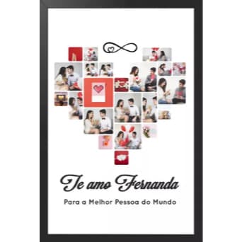 Quadro Decorativo Personalizado Mosaico De Fotos Namorados