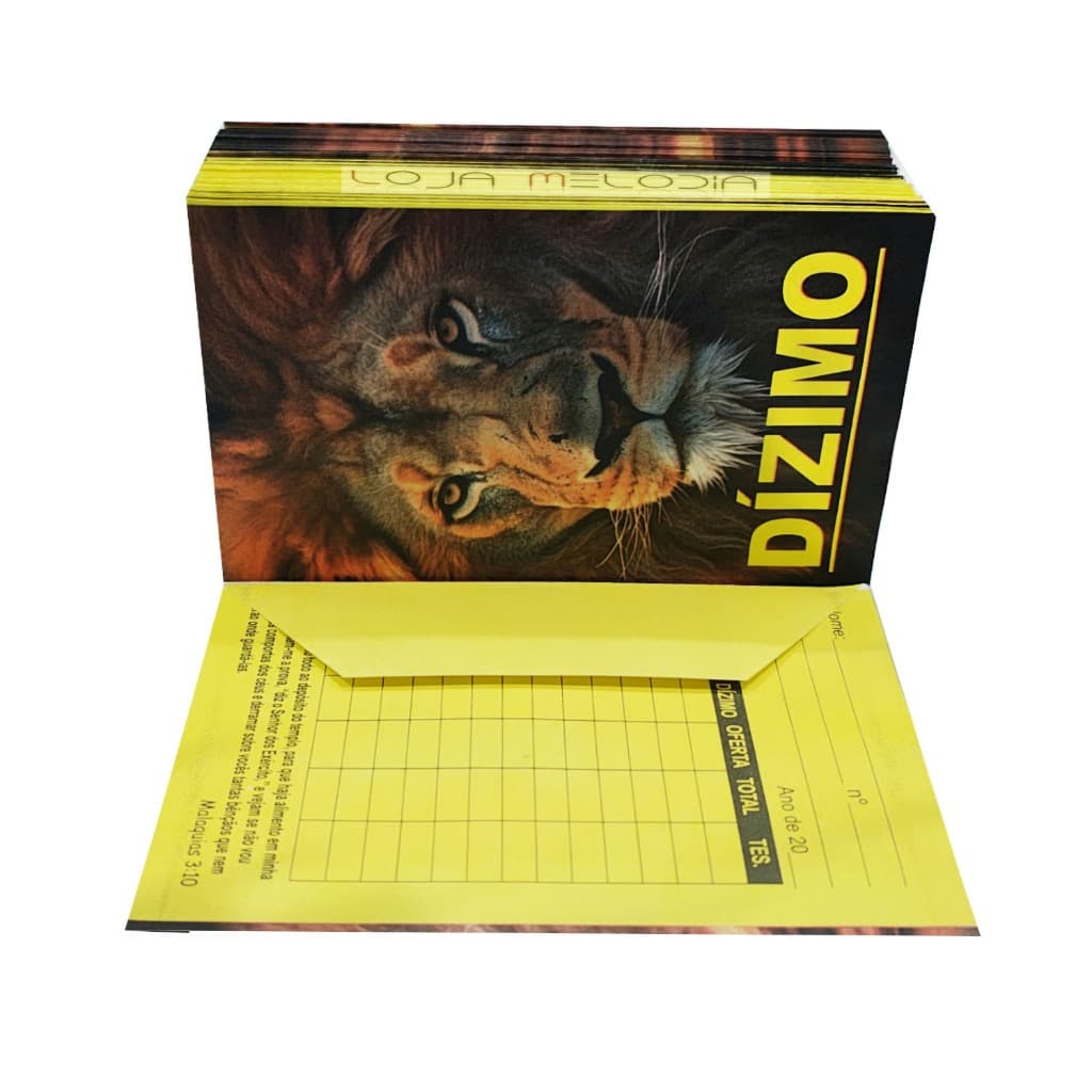Envelope Anual De Dizimo Amarelo P/ 100 Unidades