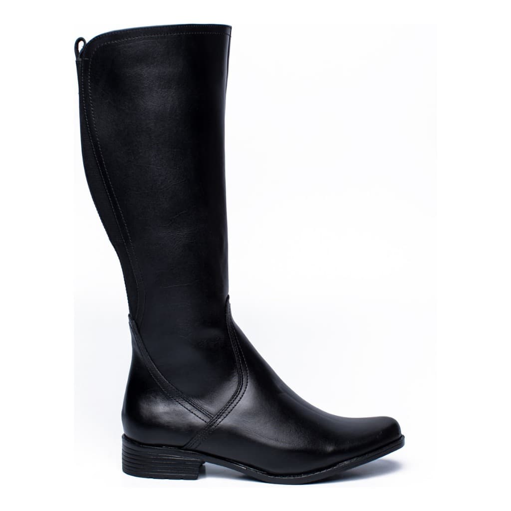 Bota Feminina Couro Cano Alto Salto Alto Confortavel Macia Leve Moda Elegante Versatil Estilo Casual