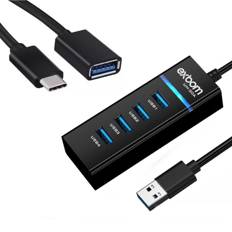 Kit Mobilador 3.0 Hub Usb 4 Portas E Cabo Otg Para Celular