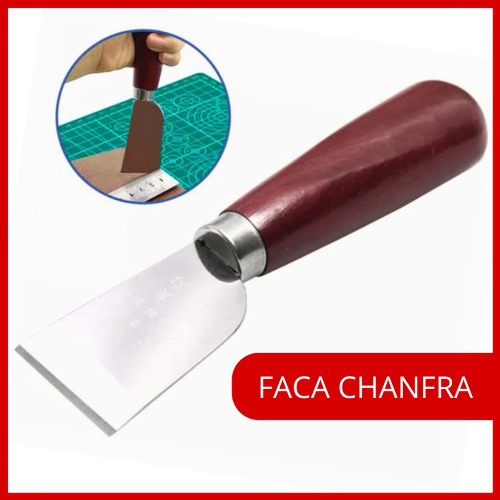 Faca Cortar Couro Japonesa Chanfra Desbaste Artesanato 35mm