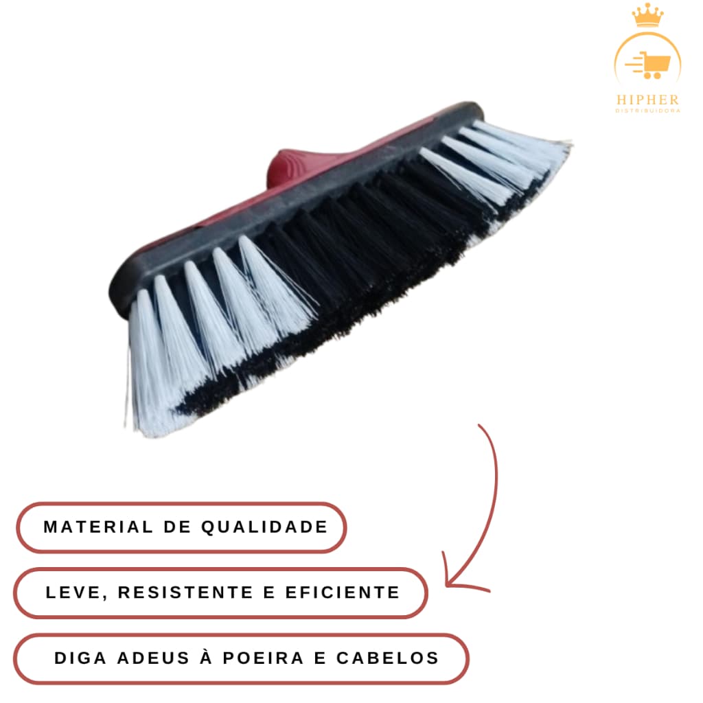 Vassoura Plástica 30 cm - Limpeza Eficiente para Áreas Internas
