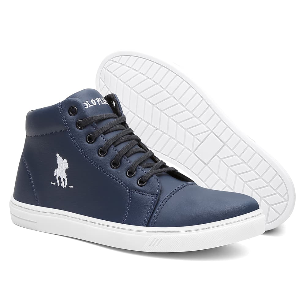 Tenis Sapatenis Botinha Polo Plus Original Couro Eco Cano Medio Super Promoção Não Perca a Oferta