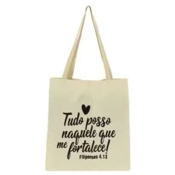 Bolsa Ecobag 100% algodão Estampa TUDO POSSO