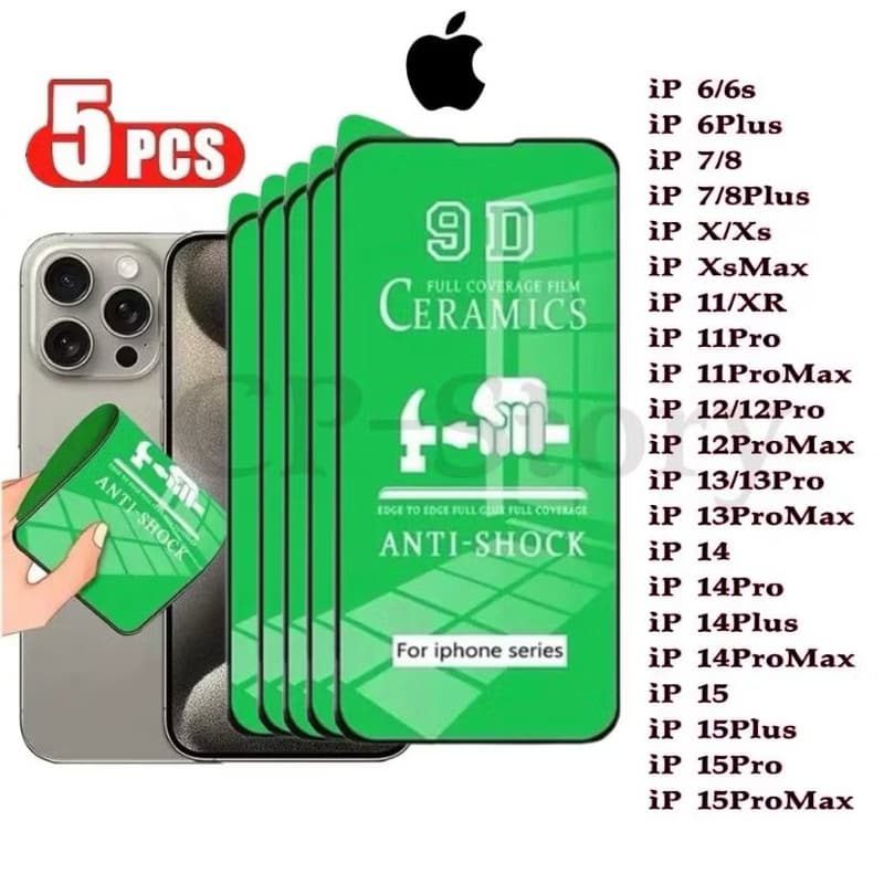 Kit 5 Peças Película Cerâmica Para IPhone