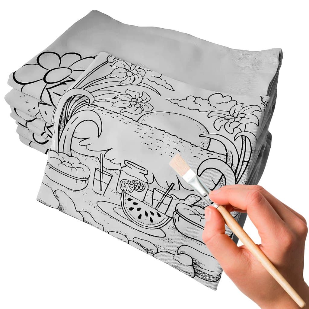 Kit com 10 Panos de prato para pintura artesanato pano de cozinha para pintar