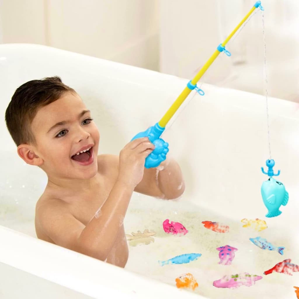 Jogo Pesca Peixe na Água 8 Peixinhos Vara Rede Pescaria Criança Brinquedo Jogos Pescaria