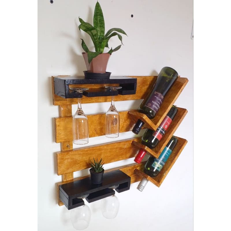 Adega Bar De Parede 3 Garrafas Madeira Pinus Linha Premium Quality reforçado