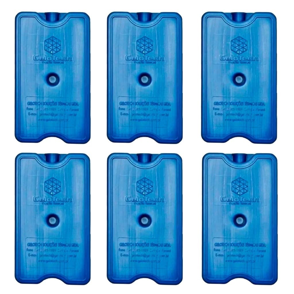 Gelo Gel Artificial Reutilizável 500ml Gelox Gelotech Kit 6 Un