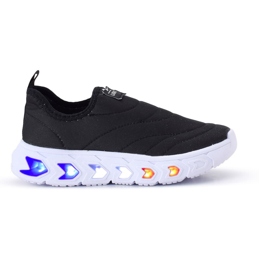 Tenis Infantil de Led Menino e Menina Calce Facil Preto e Preto Linkito