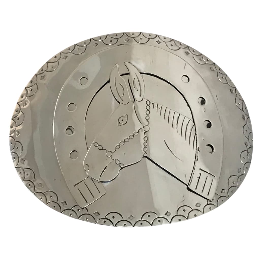 Fivelão Oval Inox Country Grande Muladeiro Mula Fivela Alto Relevo