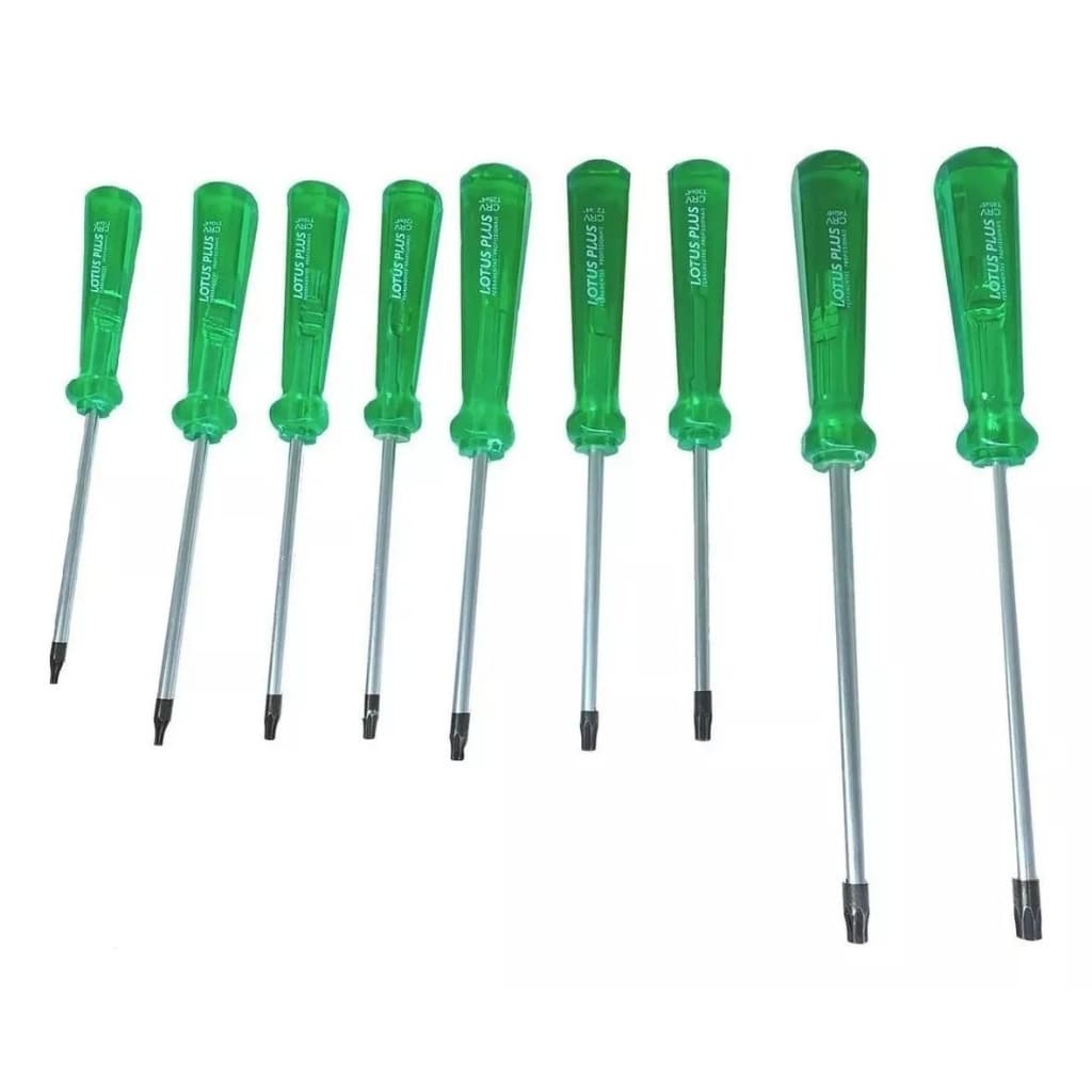 Kit 9 Chaves Torx Imantada Cromo Vanádio Com Furo Guia