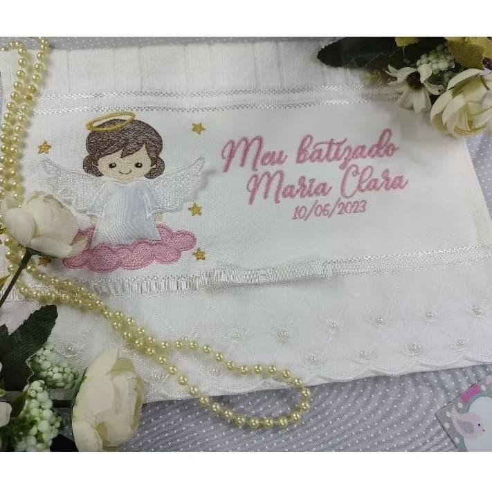 Toalha Batizado Batismo Personalizada Lavabo