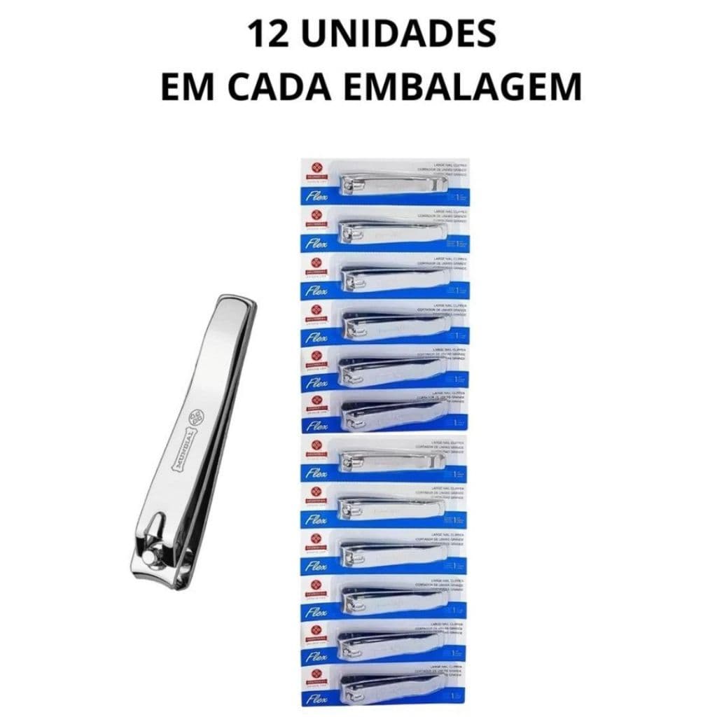 Cortador De Unha Mundial Flex - Kit Com 12 Unidades Pequeno