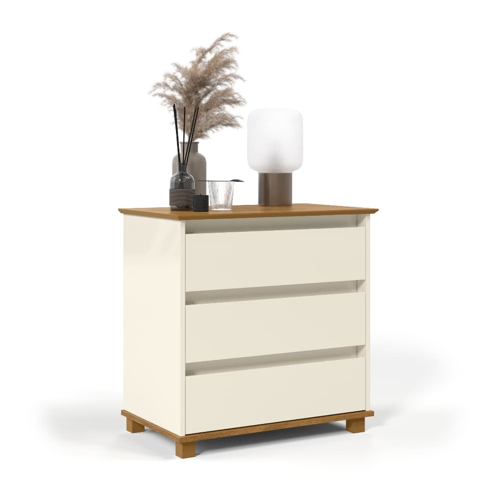 Mini Cômoda 3 Gavetas Mesa de Cabeceira Quarto EJ