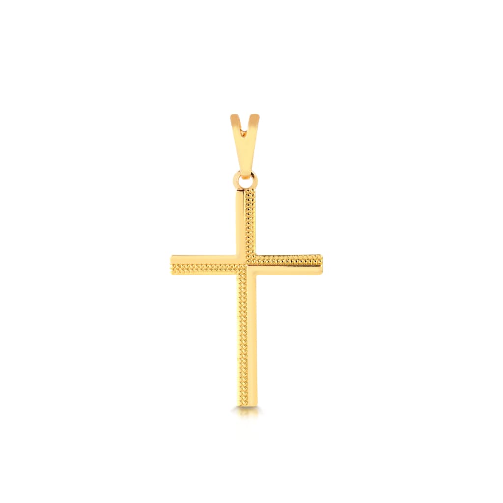 Pulseira Cruz Achatada C/ Detalhes Banhada a Ouro 18k Alta Qualidade