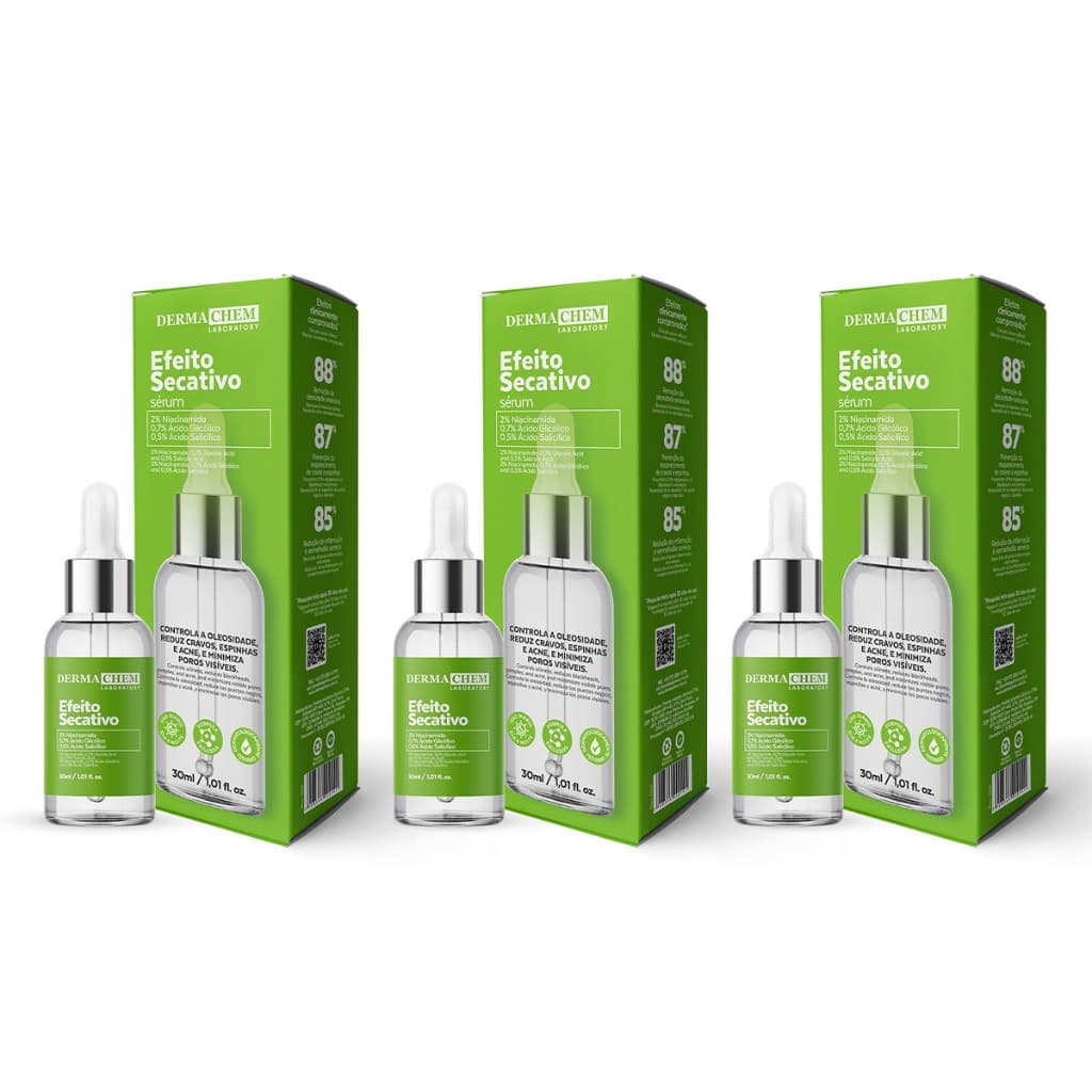 Dermachem Kit 3un Sérum Facial Efeito Secativo - 30ml