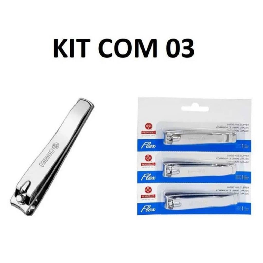 Cortador De Unha Mundial Flex - Kit Com 03 Unidades Pequeno