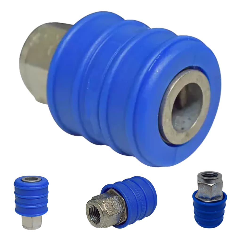 Engate Rápido Compressor Ar 1/4 Fêmea Npt Azul Hidraflux