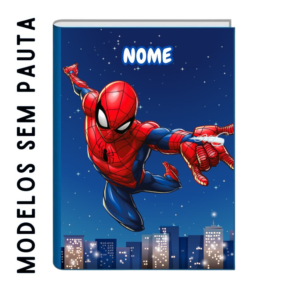 Caderno Brochura SEM PAUTA (SEM LINHA) - Personalizado HOMEM ARANHA  - 96 FOLHAS - Grande A4