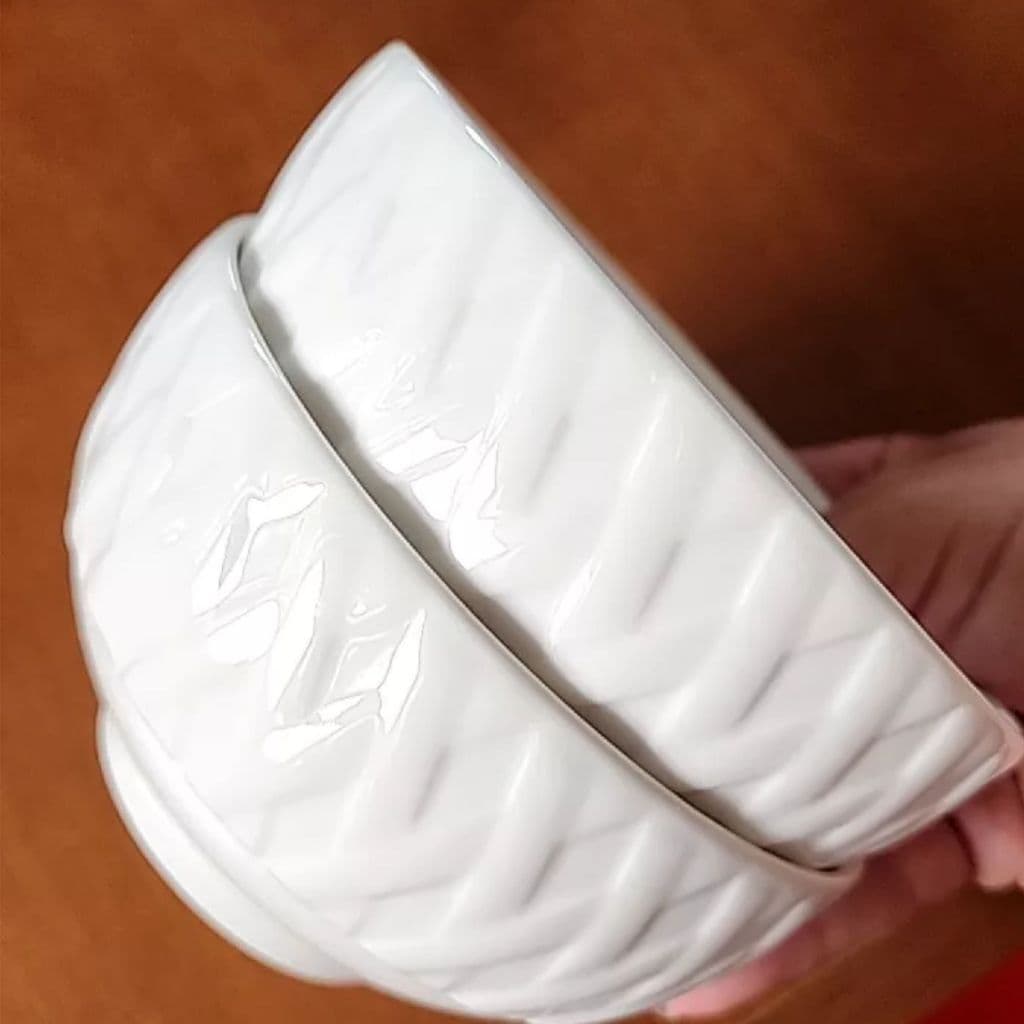 CONJ 2 BOWL DE PORCELANA BALLON BRANCO 380 ml 11,5CM X 6CM - LYOR