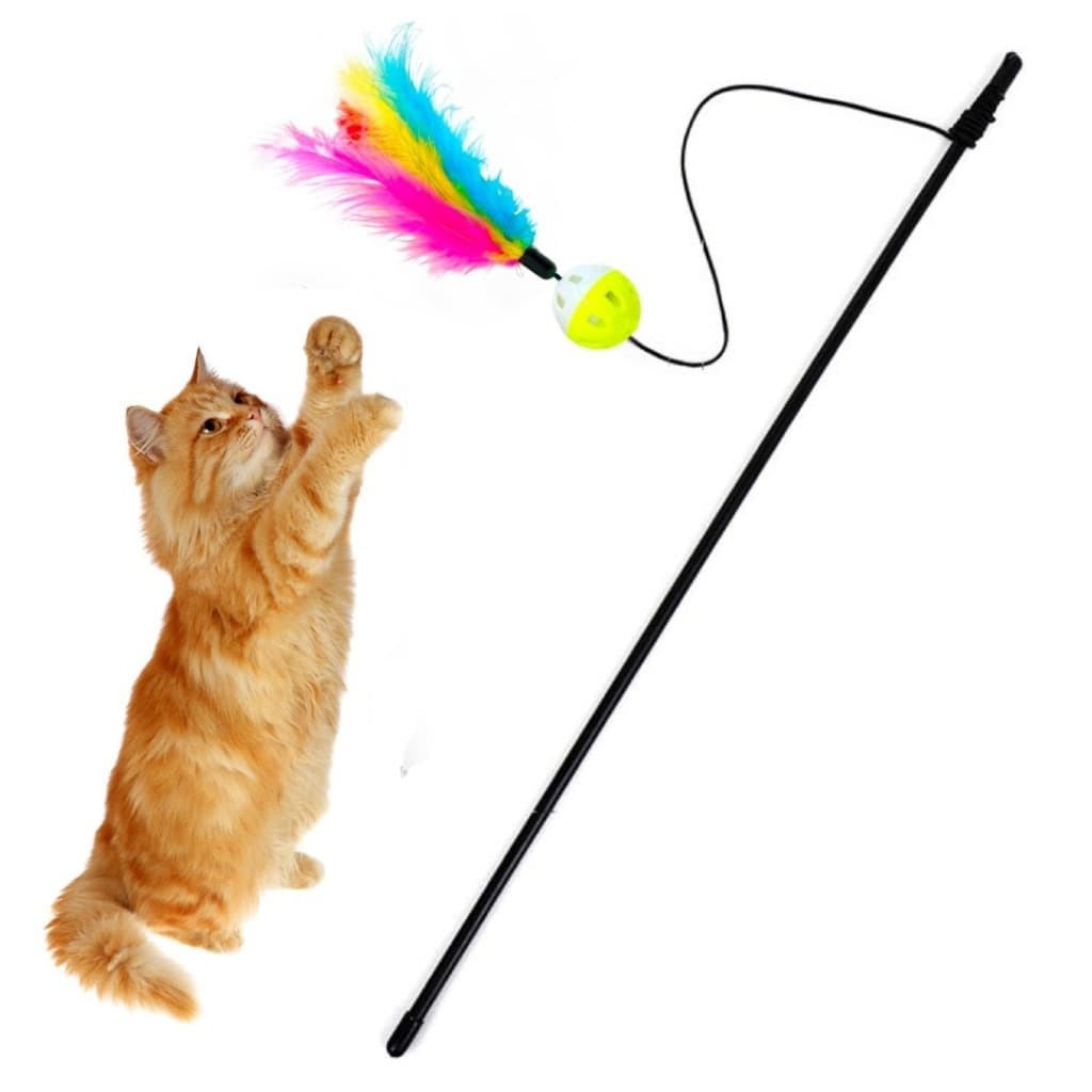 Varinha Cat Pena Gato Brinquedo Interativo Vara Divertida Diversos Modelos a Escolher