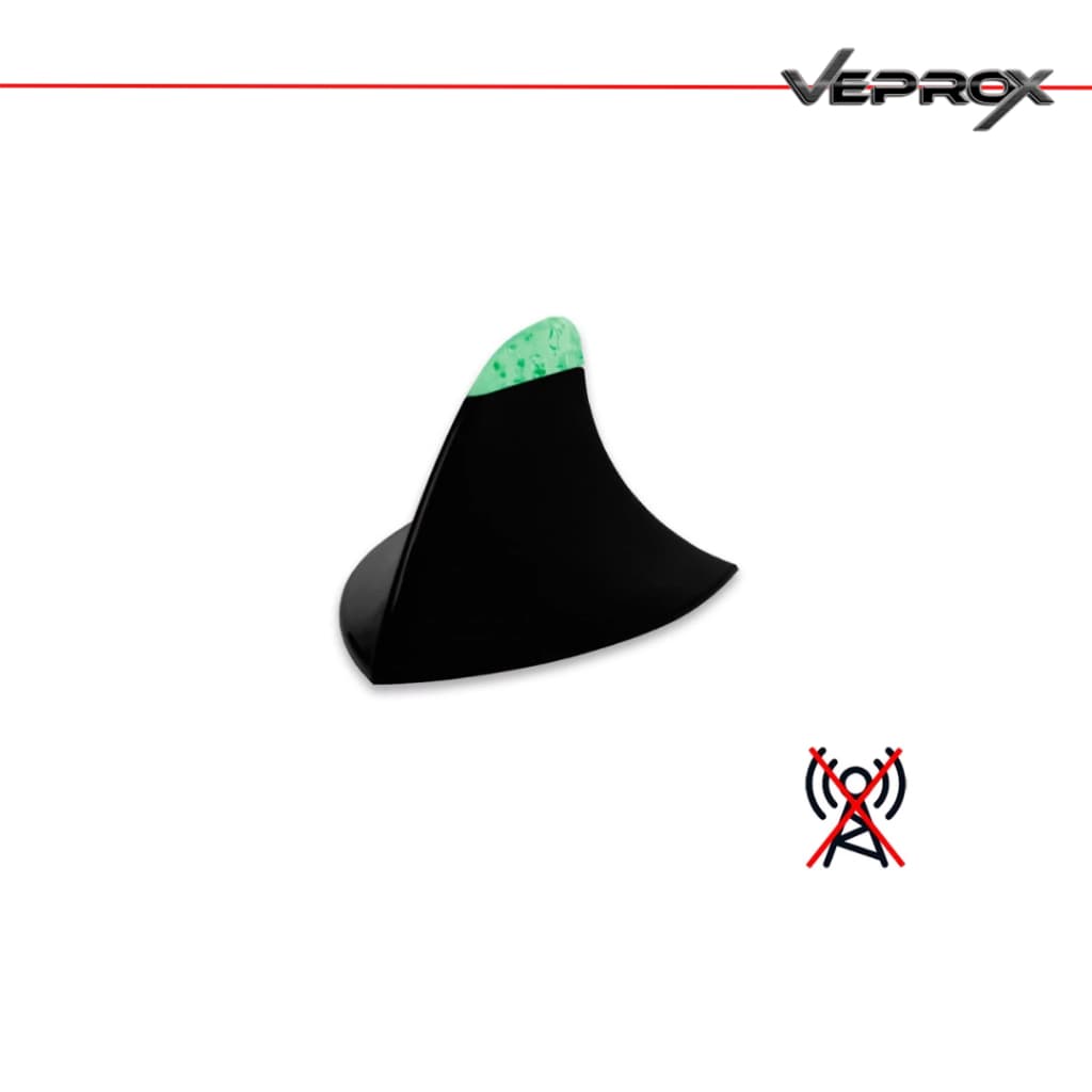 Antena Tubarão com Led Verde Decorativa Preta Para Teto de Carro Veiculo Universal Meio do Teto Sem Sinal