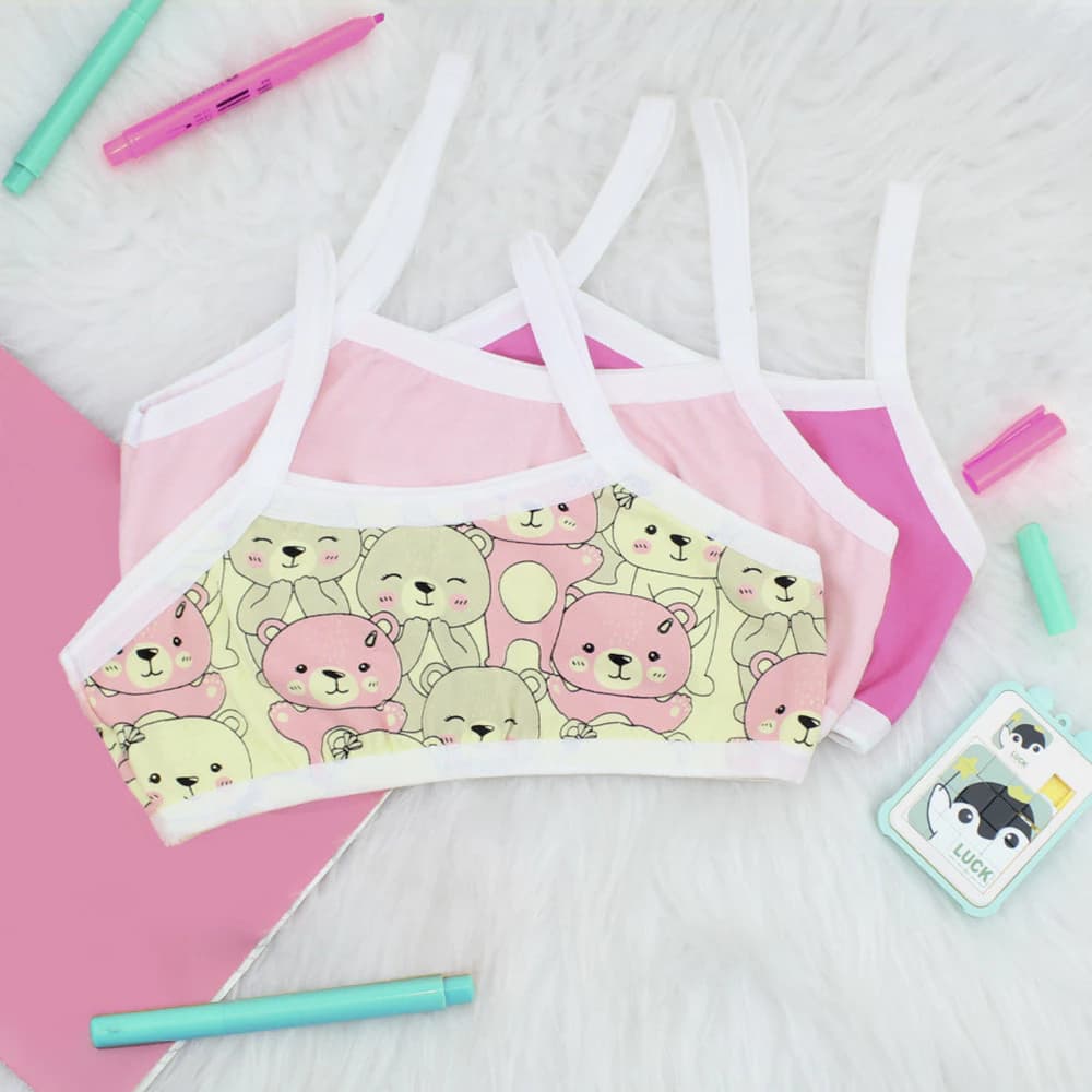 Kit 10 sutiã infantil feminino algodão cotton sem bojo
