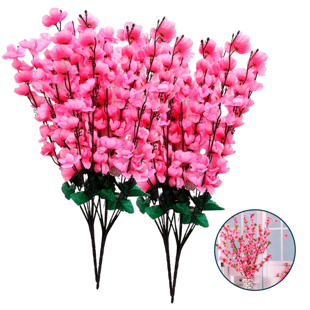 2/3/5/10 Buquês De Flores De Cerejeira Artificial , Flor De Pêssego , Estilo oriental Para Decoração De Casamento 63CM