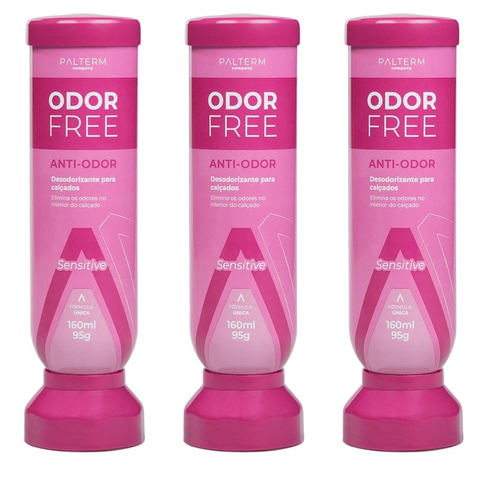 Kit 3 Desodorantes para Calçados Odor Free Sensitive - Palterm
